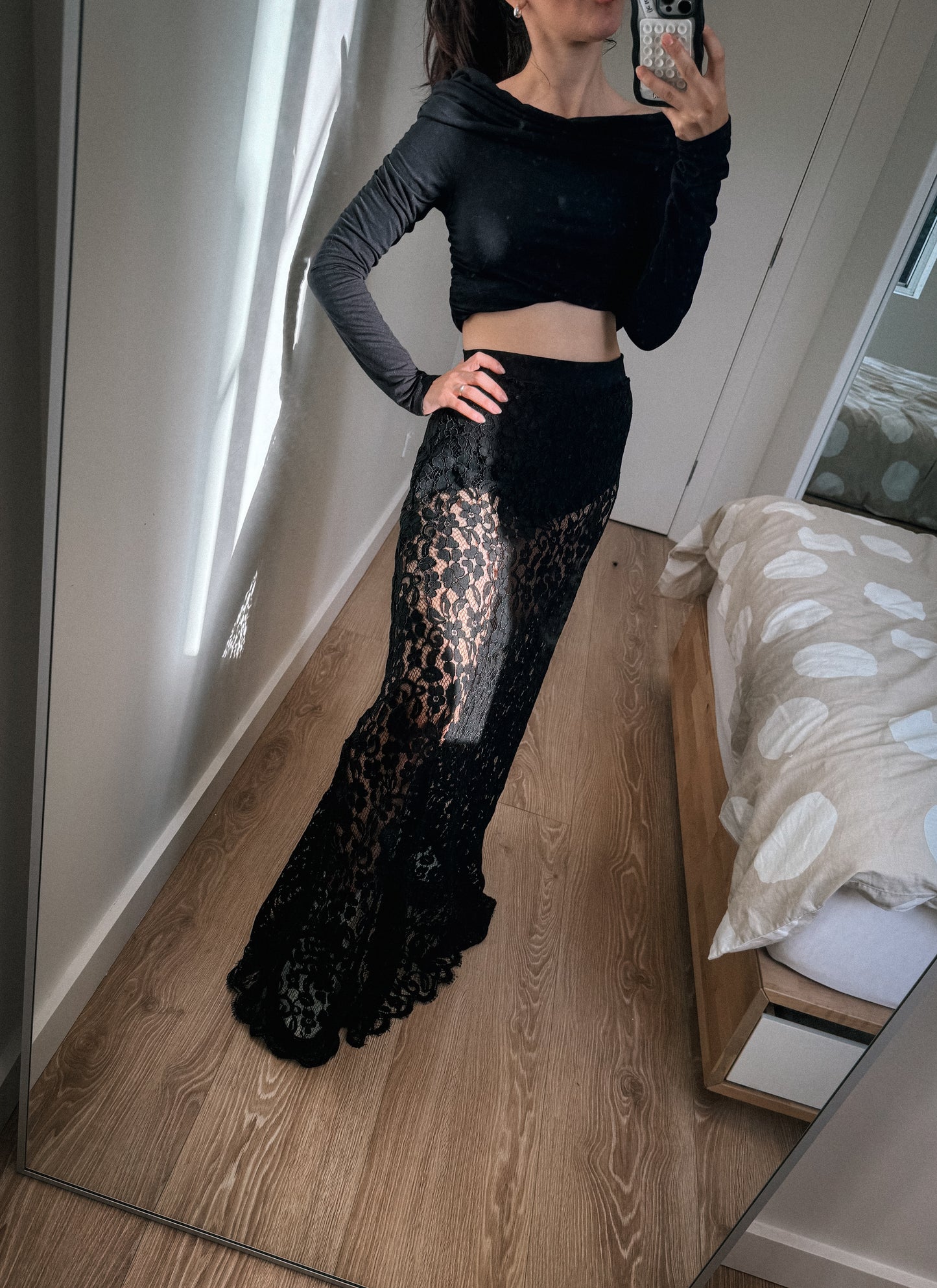 Toulouse Lace Skirt Black