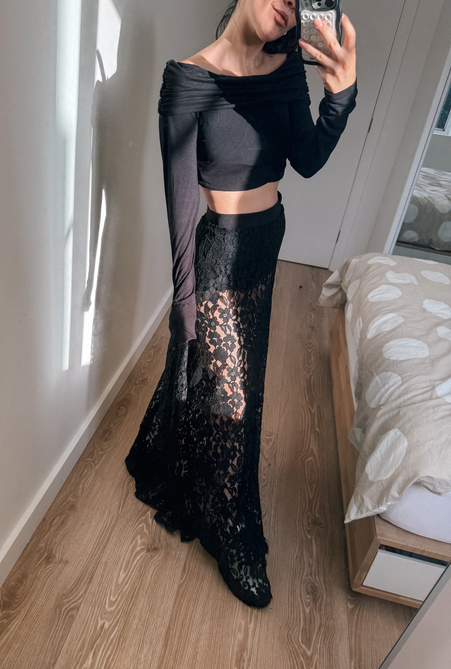 Toulouse Lace Skirt Black