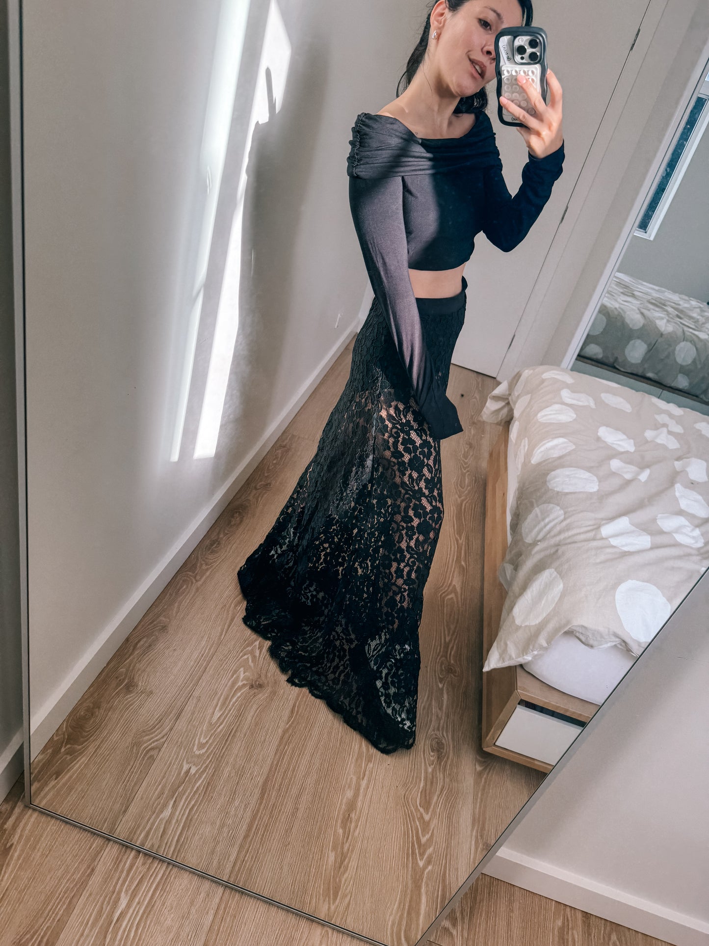 Toulouse Lace Skirt Black